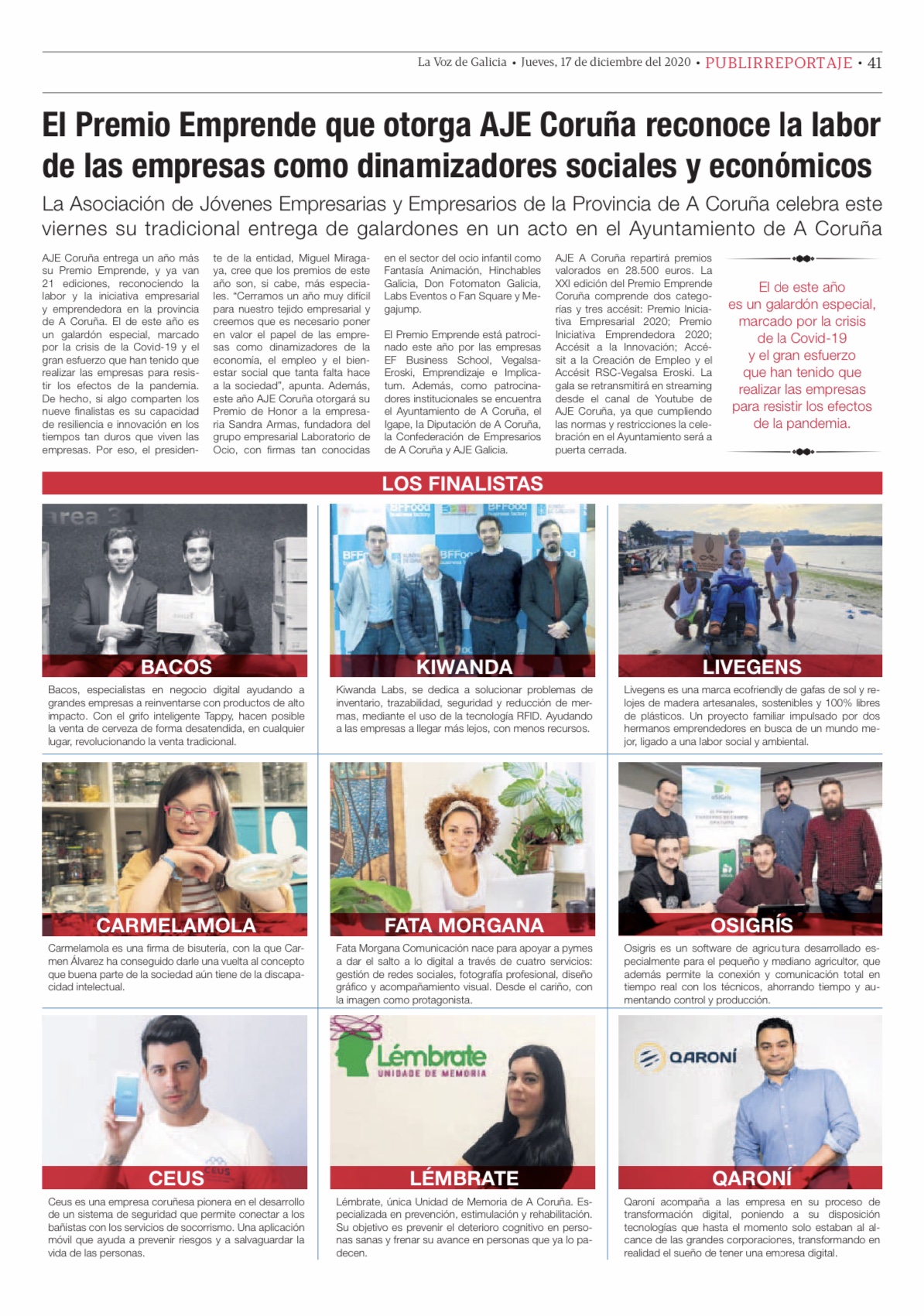 CEUS finalista de los XXI Premios Emprende de AJE